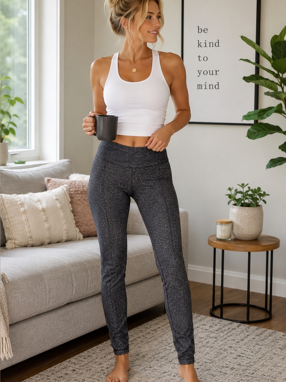 Athleta Nylon Blend Charcoal Leggings size Small